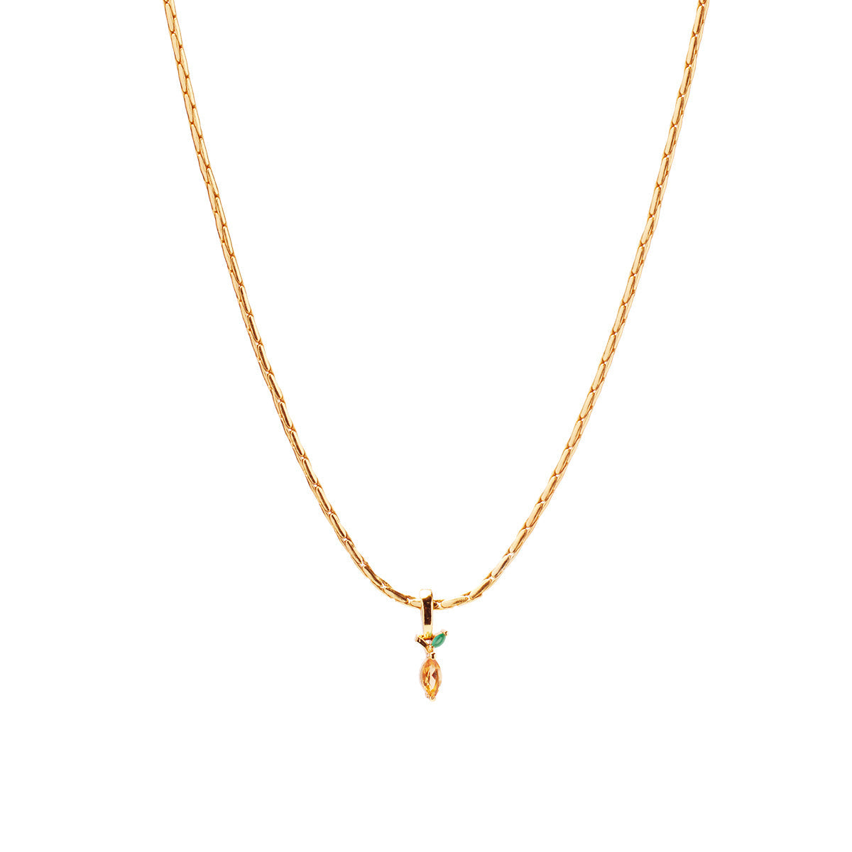 Lemon Zesty Necklace Charm on Isla Round Snake Chain